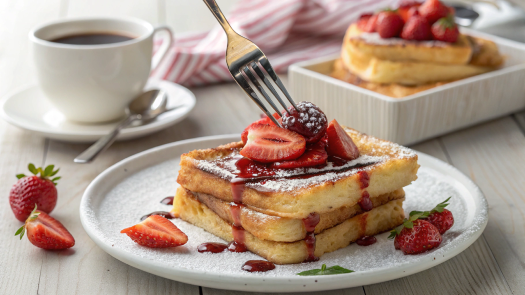 3Sweet Puff Pastry French Toast with Berries and Syrup