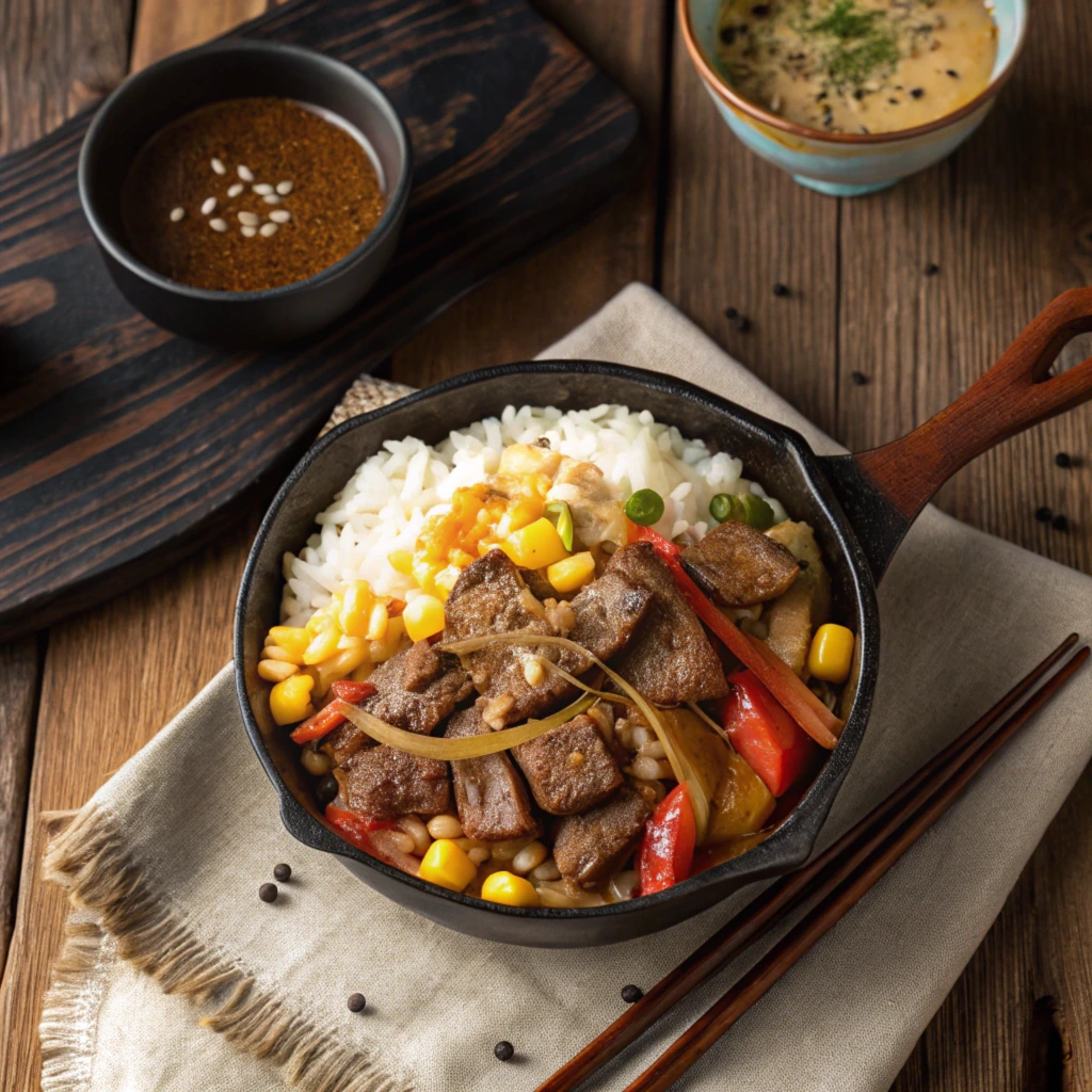 Plated Pepper Lunch – Sizzling Beef and Rice Hotplate