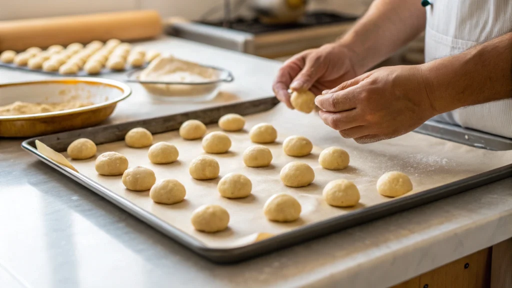 Shaping No Yeast Rolls – Ready for Baking