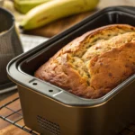 Banana bread in a bread machine – fresh and golden brown.