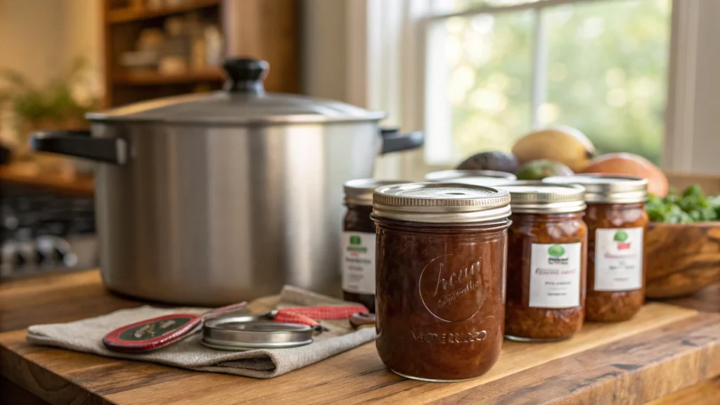 Home-canned venison jars