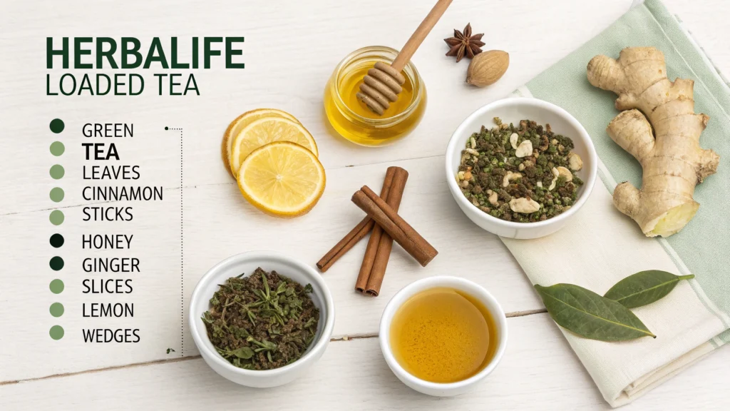 Ingredients for Herbalife loaded tea recipe