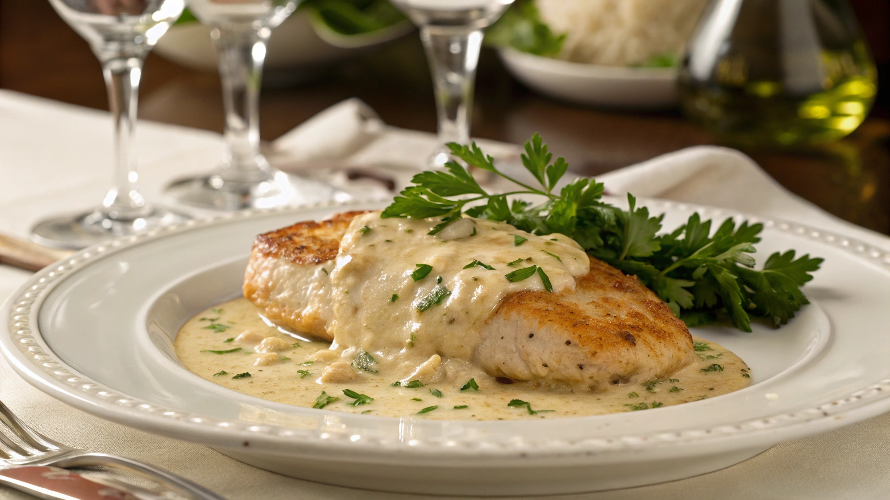 Romantic creamy garlic butter chicken recipe for Valentine’s Day