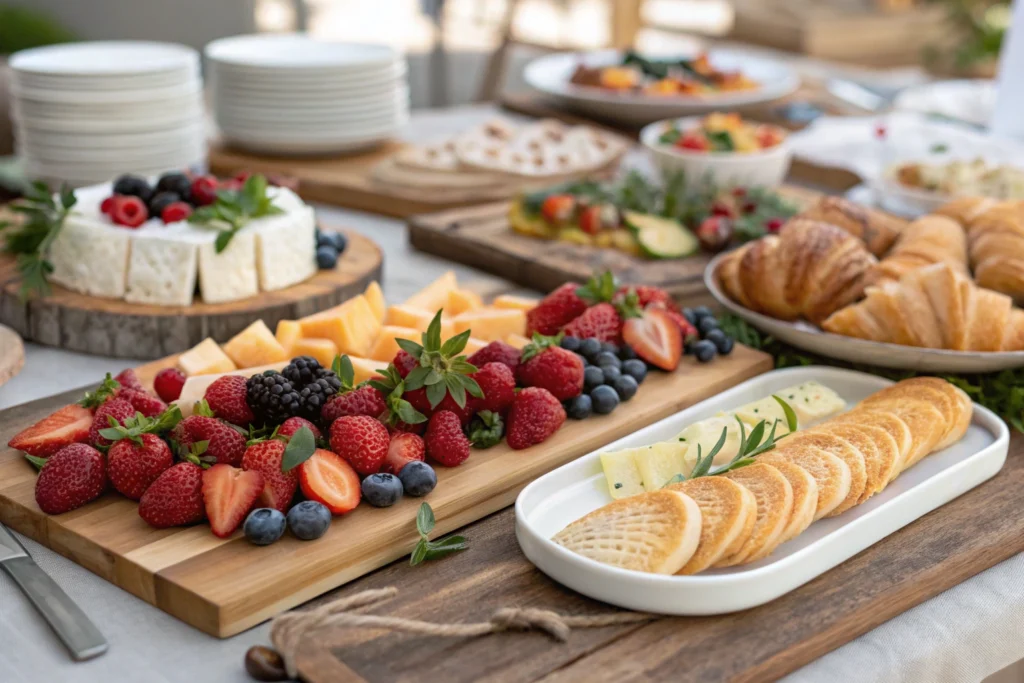 Graduation Brunch Grazing Table with Assorted Foods