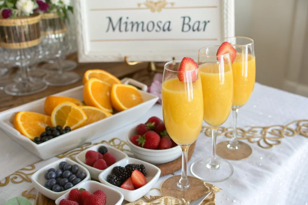 DIY Mimosa Bar with Fresh Juices and Champagne