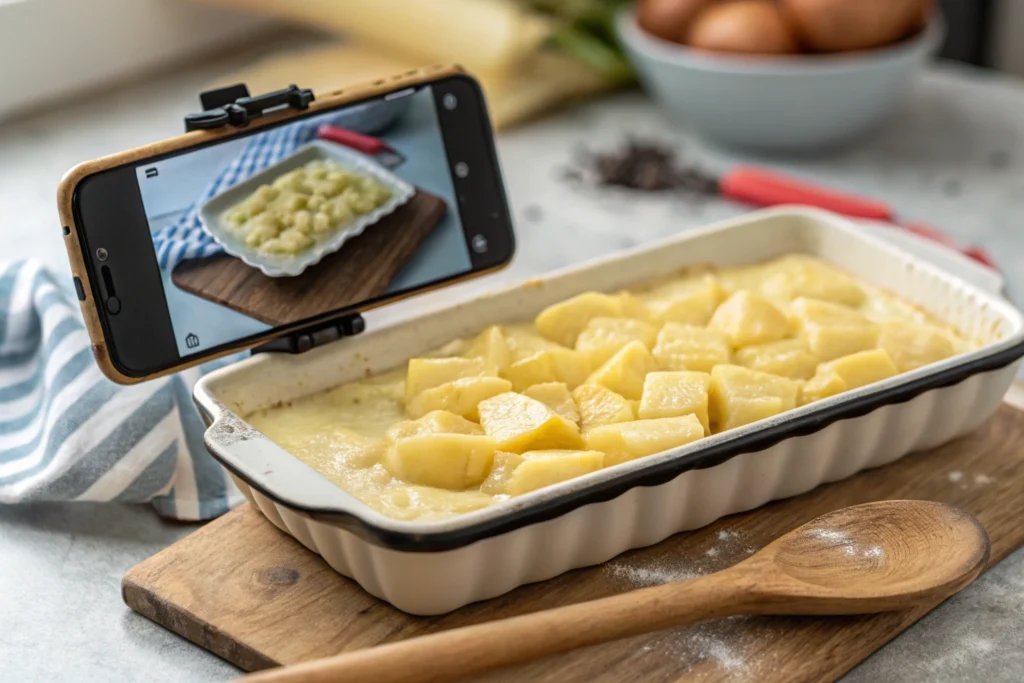 Unbaked Passover Potato Pie Ready for the Oven